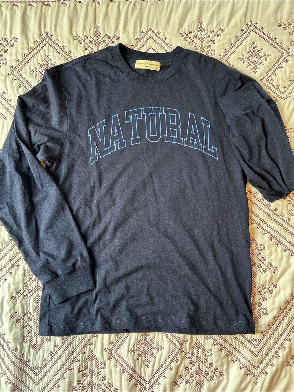 Museum of Peace and Quiet Natural Graphic Long Sleeve Tee - Dark Navy